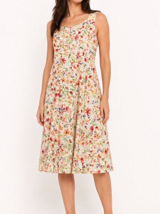 Perceptions New York Dresses & Skirts - Floral Lace Overlay Sleeveless Dress Size L Multicolor Springtime
